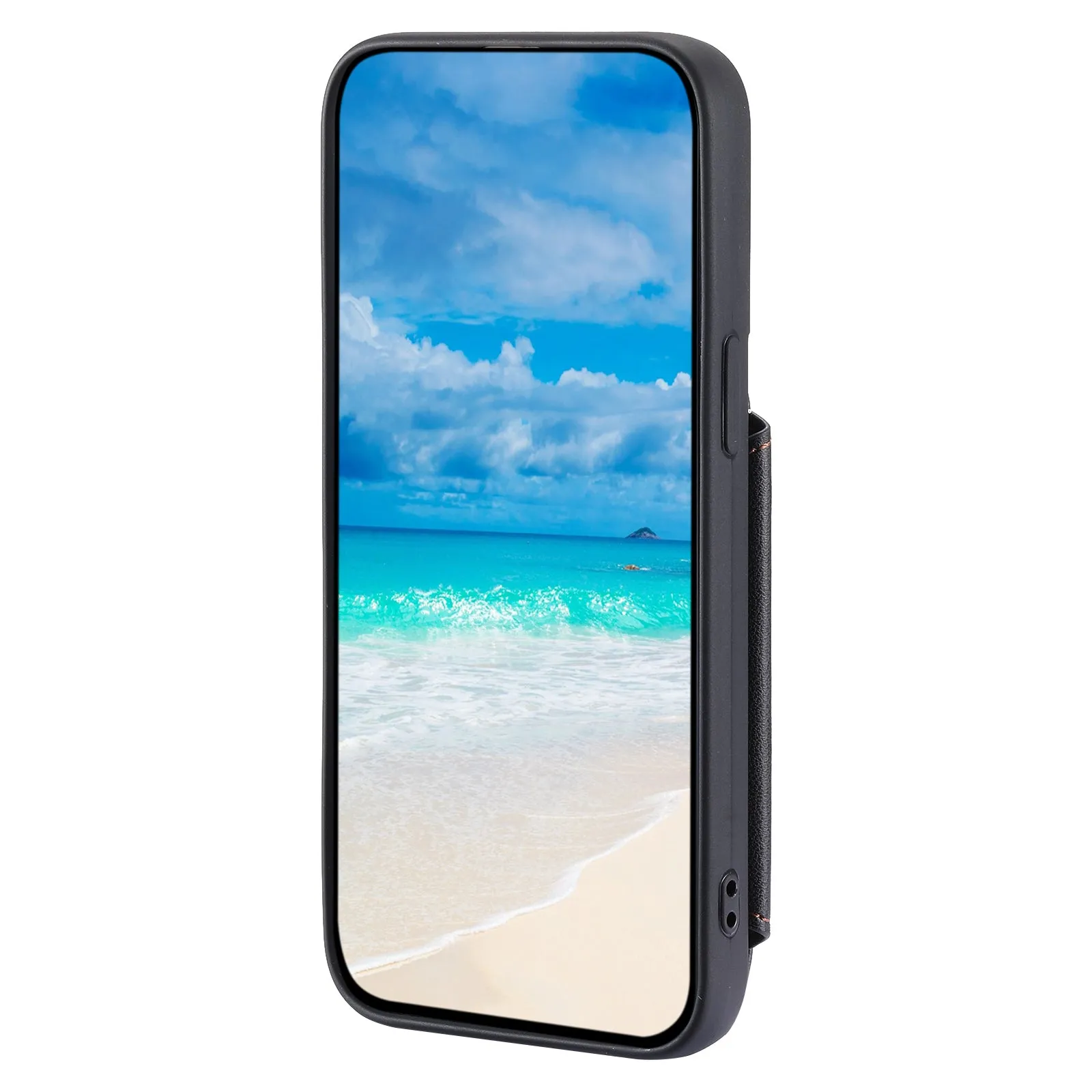 009 Anti-Scratch Phone Case for iPhone 15 , Wallet RFID Blocking PU TPU Cover Kickstand Zipper Shell with Strap
