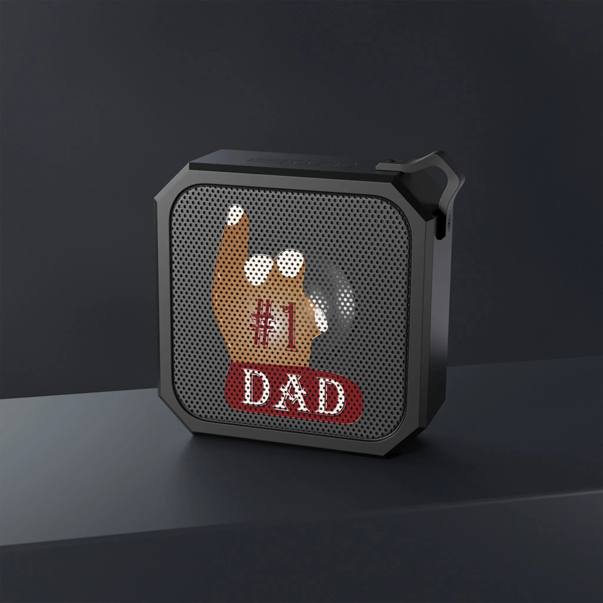#1 Dad Red White Finger Points Up Blackwater Outdoor Bluetooth Speaker