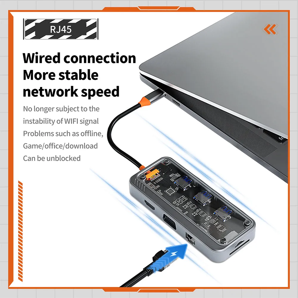 10 In 1 Multifunctional Usb-C Hub Cable Eb-107