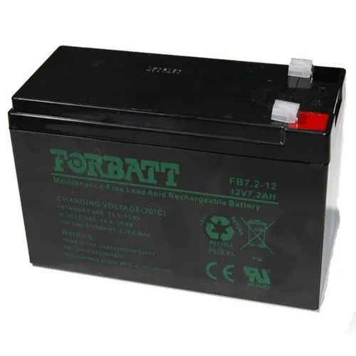 12v 7.2amp Lead Acid Rechargeable Battery FB7.2-12 Forbatt