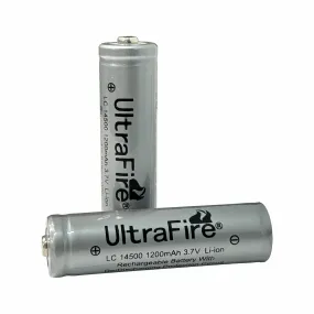 High-Capacity 1200mAh 3.7V 14500 Rechargeable Batteries (2-Pack) - Long-Lasting, Reliable Power Supply