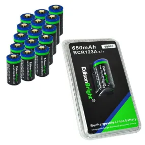 16 Pack Brand New EdisonBright EBR65 16340 (RCR123A) rechargeable Li-ion batteries