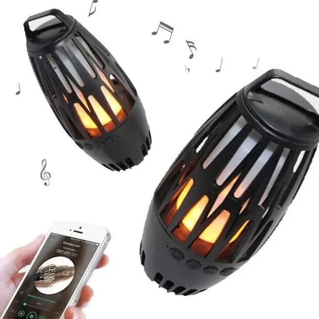 2-Pack: Bluetooth Speaker Set LED Table Lamp Tiki Torch Speaker with Animation