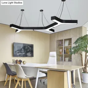 23.5"/35.5"/47" Nordic Black LED Office Pendant Lamp with Y Shaped Acrylic Shade – Warm/White Light