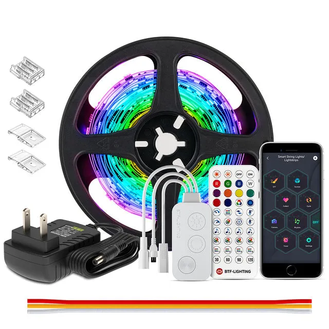 24LEDS LED Light Strip Kits 24V Bluetooth Mesh Music Dreamcolor Lights WS2811 RGBIC Addressable Tape Party