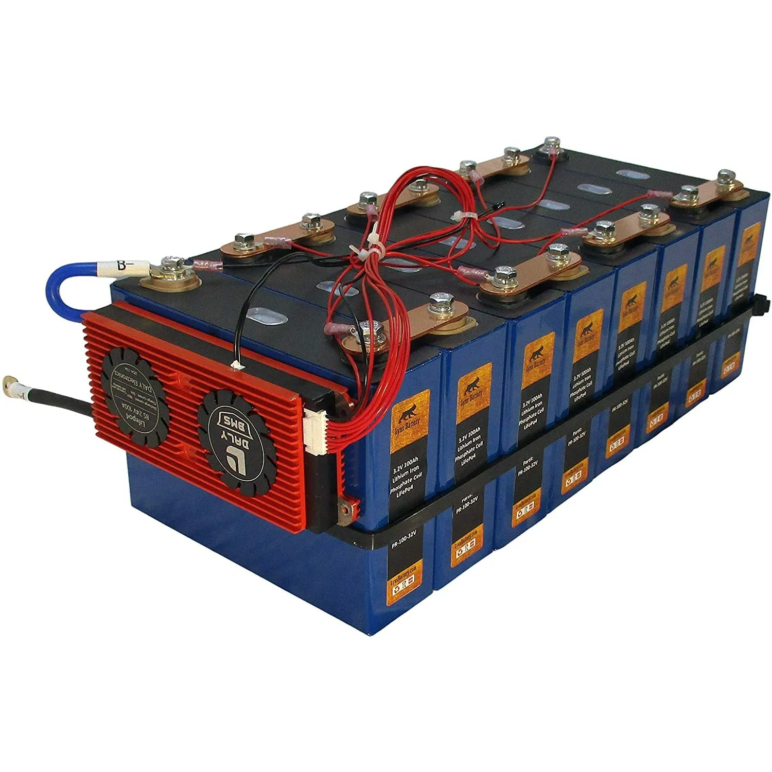24V 100Ah Lithium Iron Phosphate (LiFePO4) Prismatic Battery with 100A BMS