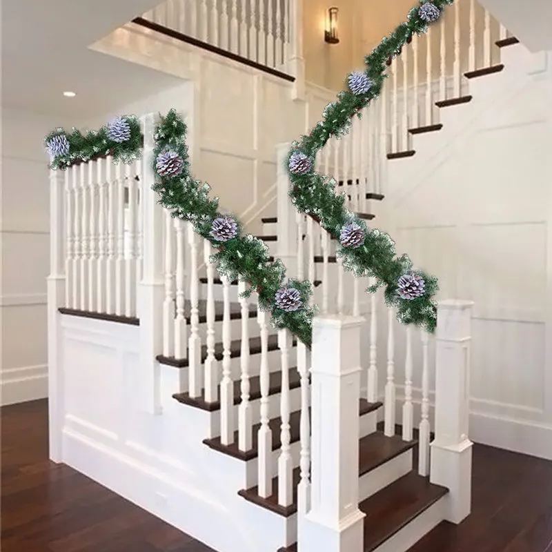 270cm Christmas Garland Decoration Artificial Spruce with Pine Cones