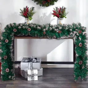 270cm Christmas Garland Decoration Artificial Spruce with Pine Cones