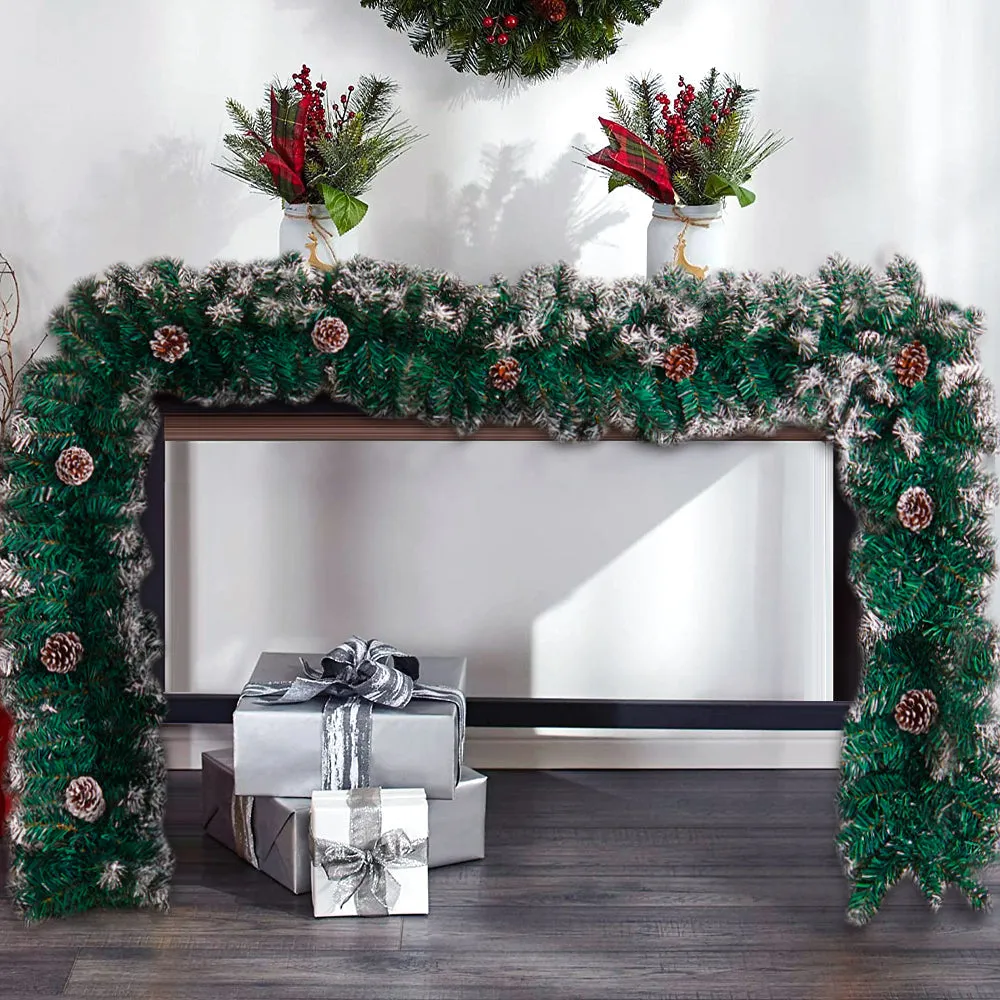 270cm Christmas Garland Decoration Artificial Spruce with Pine Cones