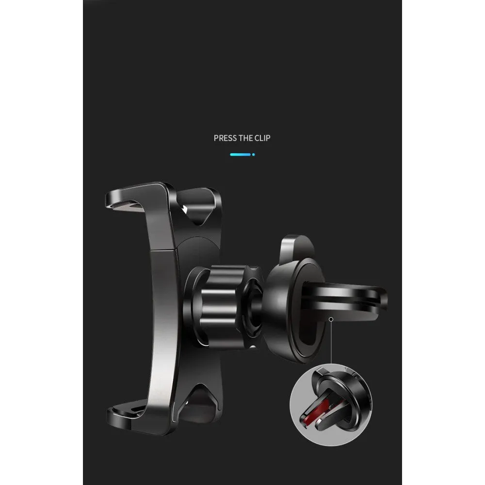 3 in 1 Car GPS Smartphone Holder: Dashboard / Visor Clamp   AC Grid Clip for Assistant AS-601L Pro (2019) - Black
