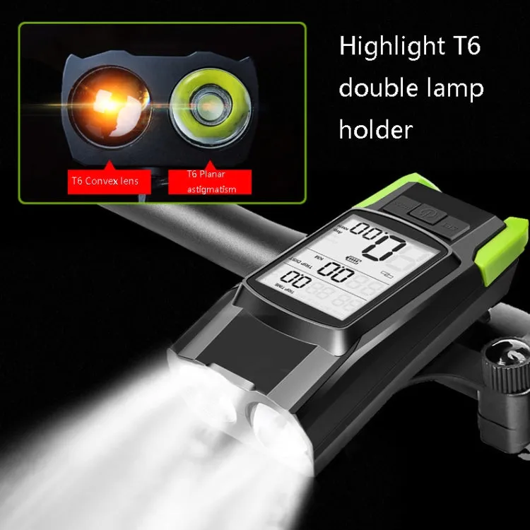 3 In 1 Wireless Bicycle Code Meter Lamp Strong Light Front Light, Colour: Red Upgrade Floating   Tail Light