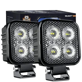 3 Inch 12W 1500LM Square Flood Built-in EMC Led Work Lights (Pair)