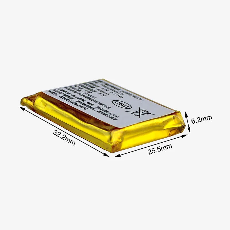 3.7V 600mAH Li-Po Rechargeable Battery PO656 (622632)