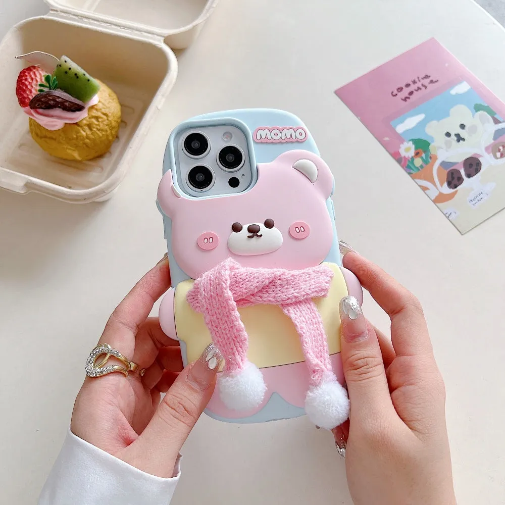 3D Silicone Bear Soft Phone Case - iPhone 16 Plus