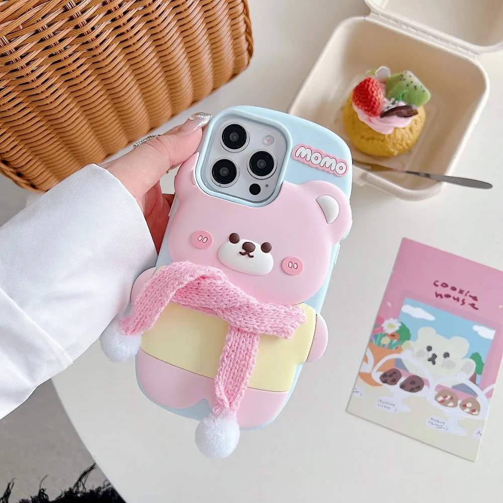3D Silicone Bear Soft Phone Case - iPhone 16 Plus
