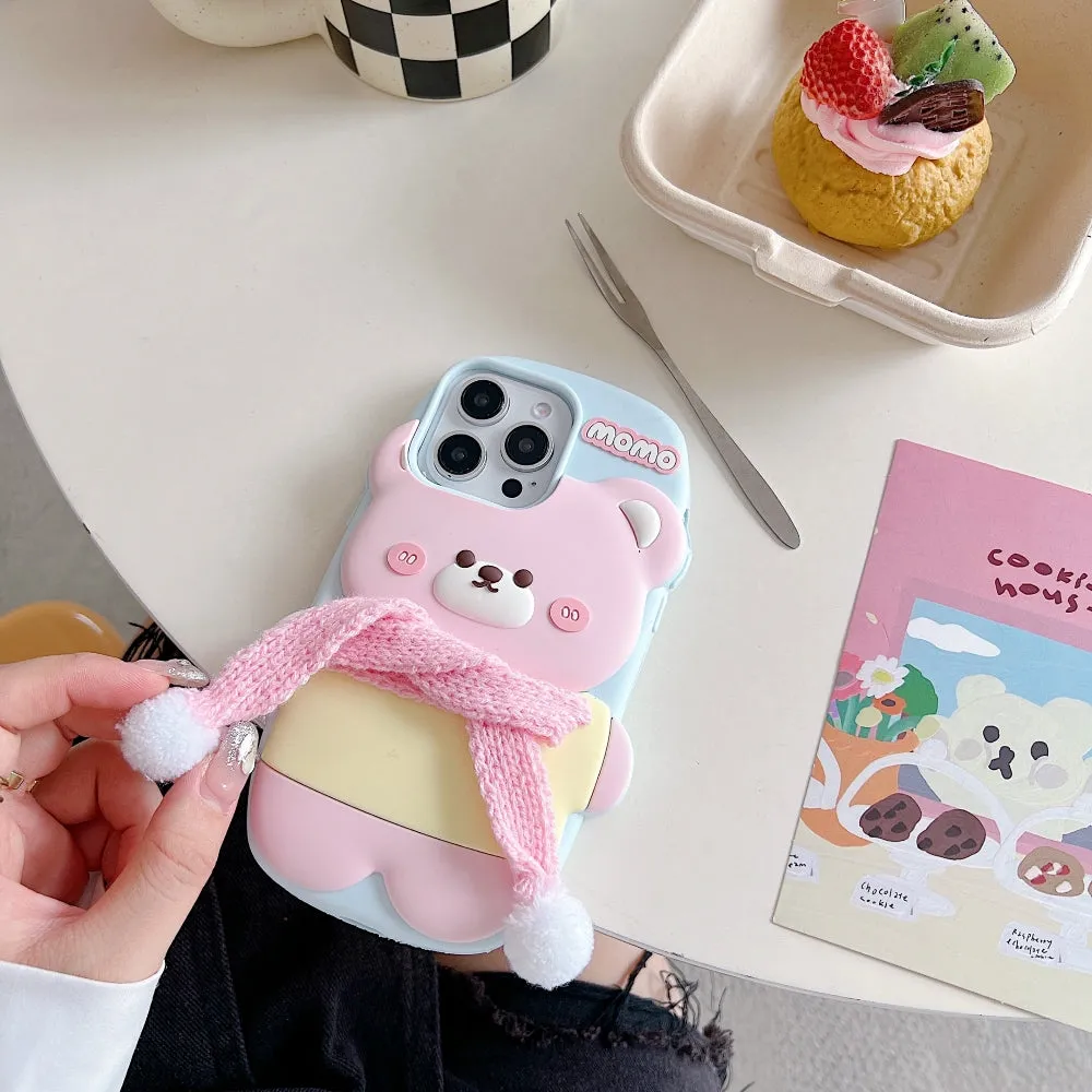 3D Silicone Bear Soft Phone Case - iPhone 16 Plus