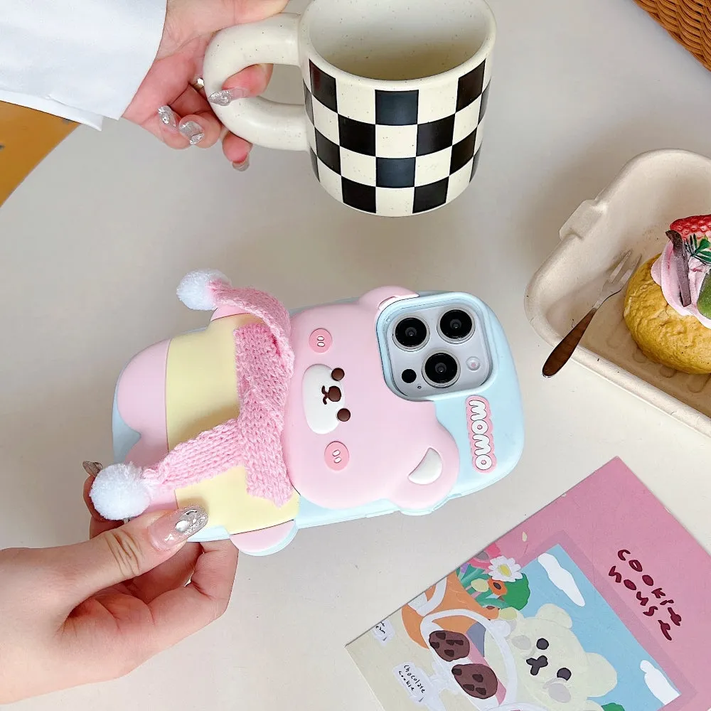 3D Silicone Bear Soft Phone Case - iPhone 16 Plus