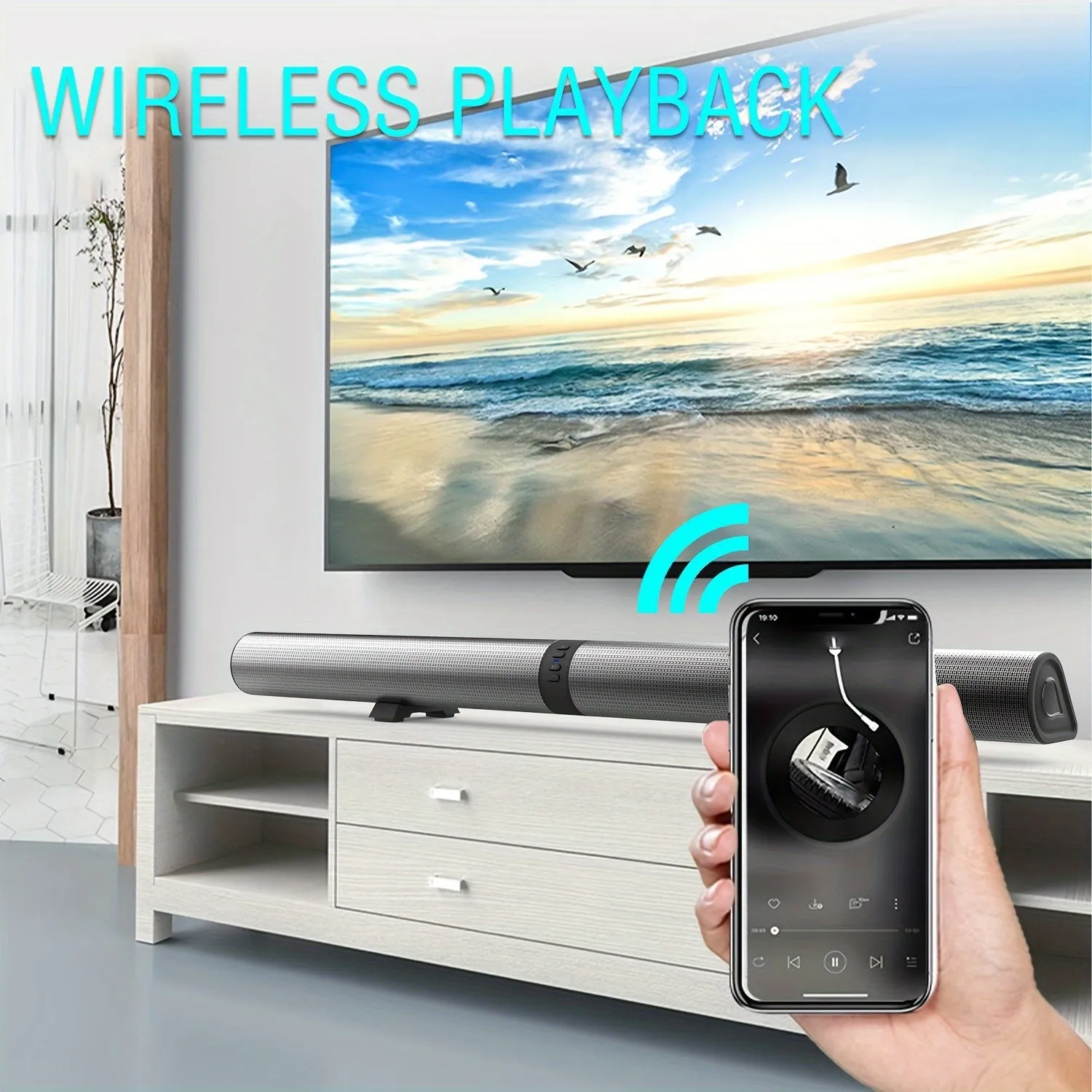 40W Power 3D Home Theater Stereo Wireless Speaker, Detachable Design, With Multiple Functions, Gift For Birthday