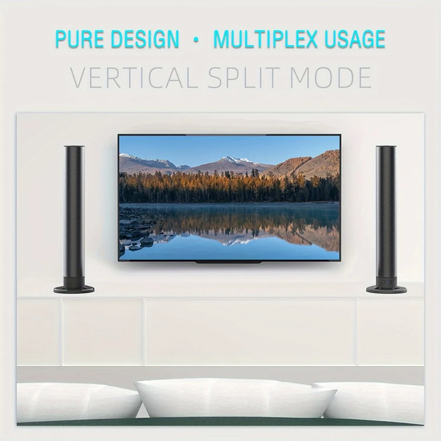 40W Power 3D Home Theater Stereo Wireless Speaker, Detachable Design, With Multiple Functions, Gift For Birthday