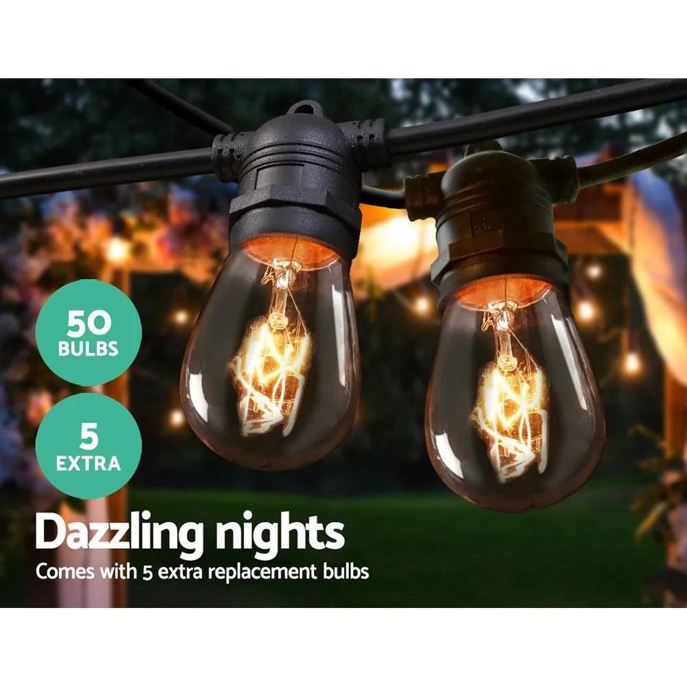 47m Festoon String Lights Christmas Bulbs Party Wedding Garden Party