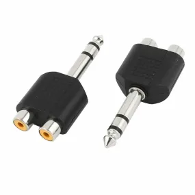 6.35Mm To 2 Rca Female Adapter -Se-L153