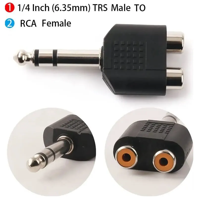 6.35Mm To 2 Rca Female Adapter -Se-L153