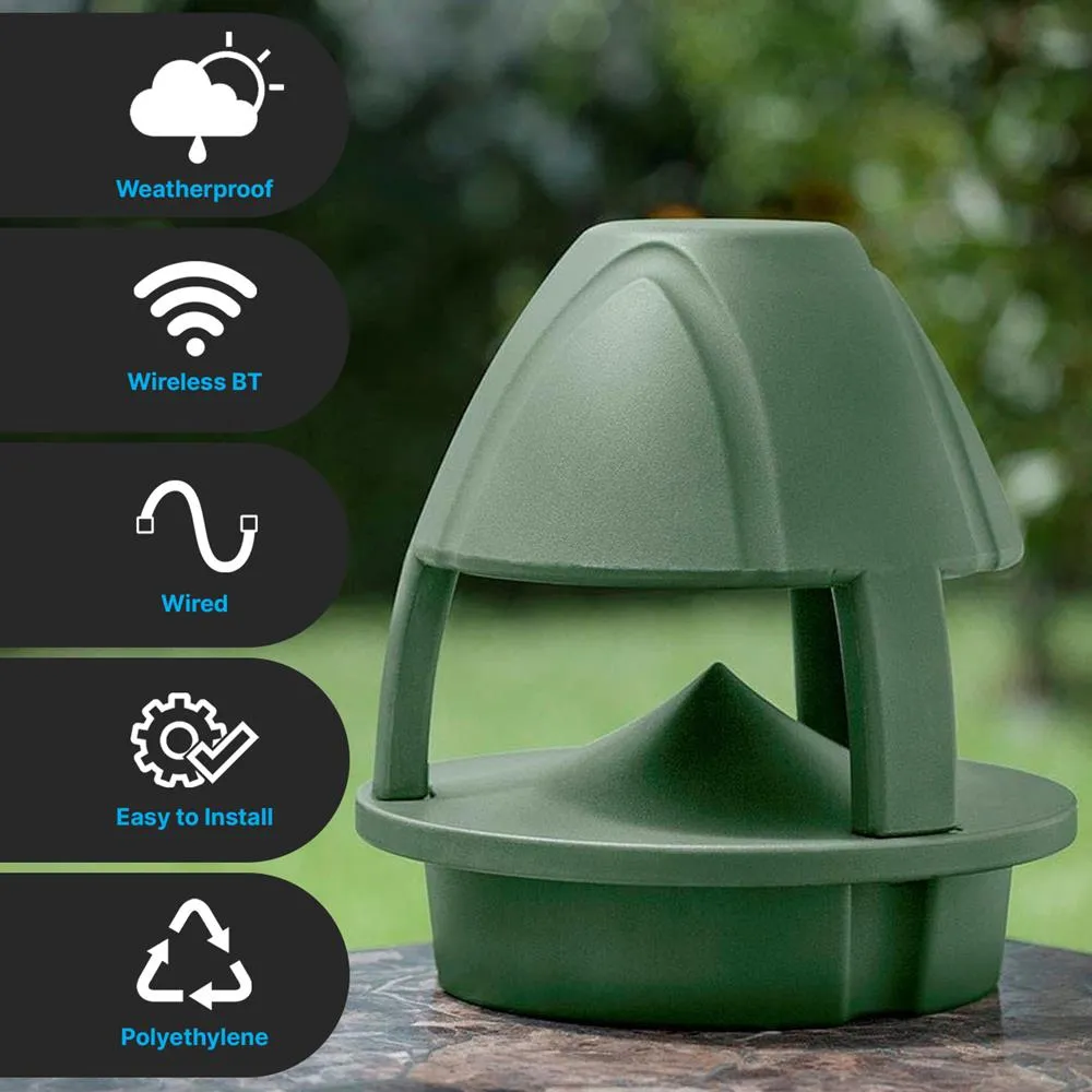 6.5 Inch 6-1/2" Coaxial 2-Way Ip56 Waterproof Outdoor Wireless Bt Streaming Garden Speaker