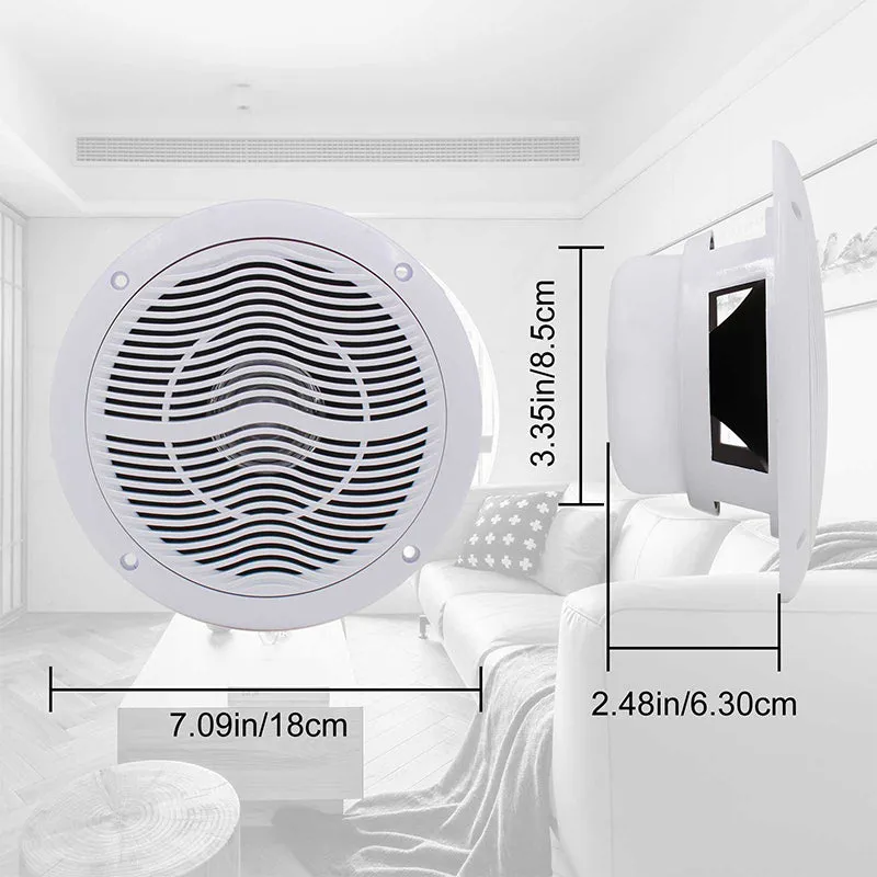 6.5" Bluetooth Ceiling Speakers 120 Watts 2-Way HMS-6005WBT