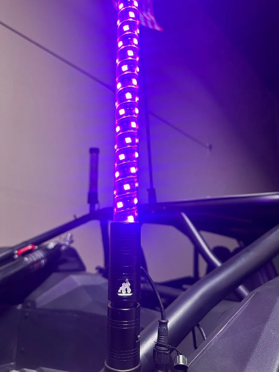 7' LED Whip Xtreme Pro Pair - RGB Twisted Poly Tube Encased