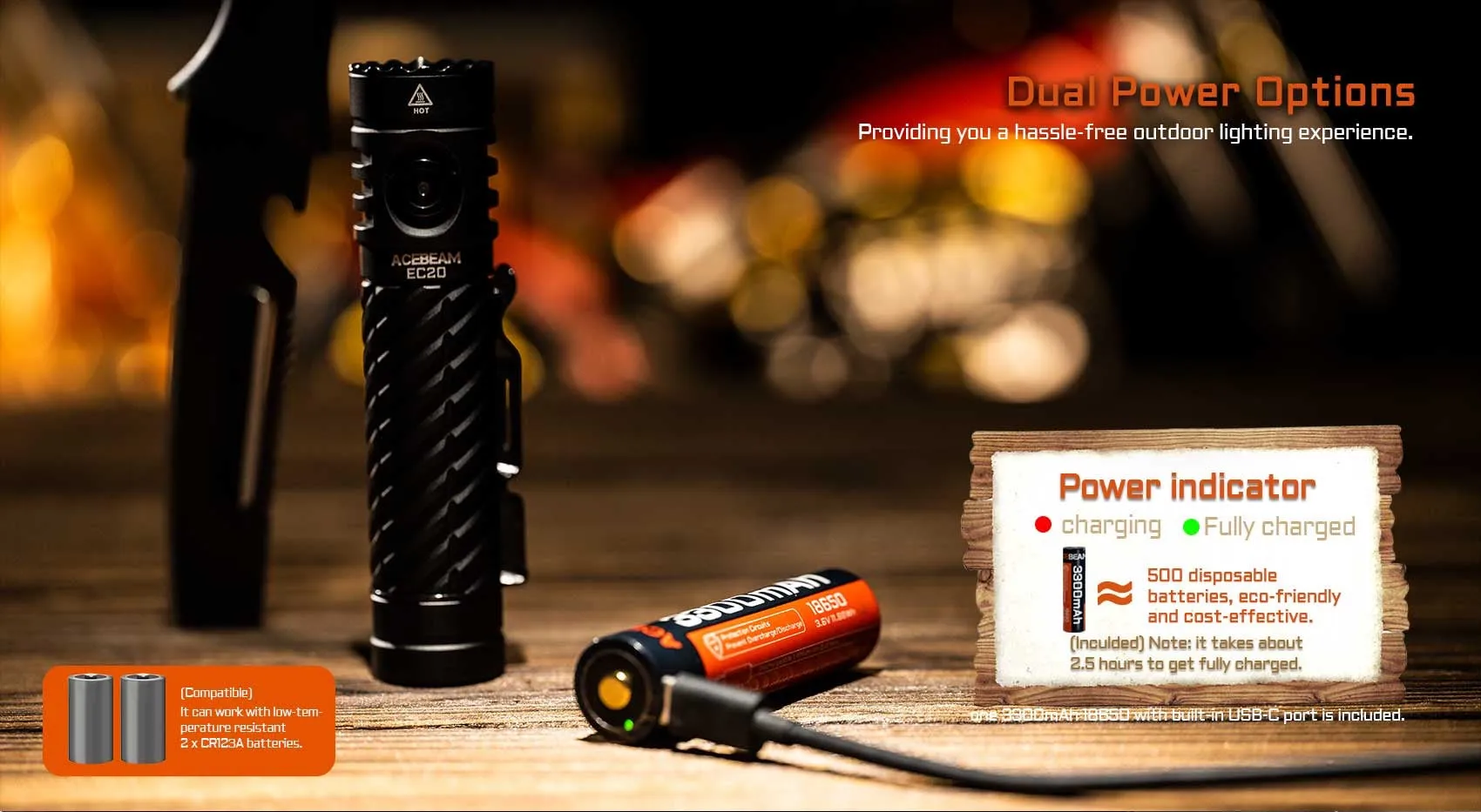 Acebeam EC20 Multi-Light Source 2800 Lumen Rechargeable EDC Flashlight
