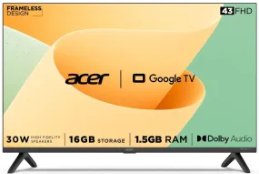 Acer 109 cm (43 inches) Advanced I Series Full HD Smart LED Google TV AR43GR2841FDFL (Black)