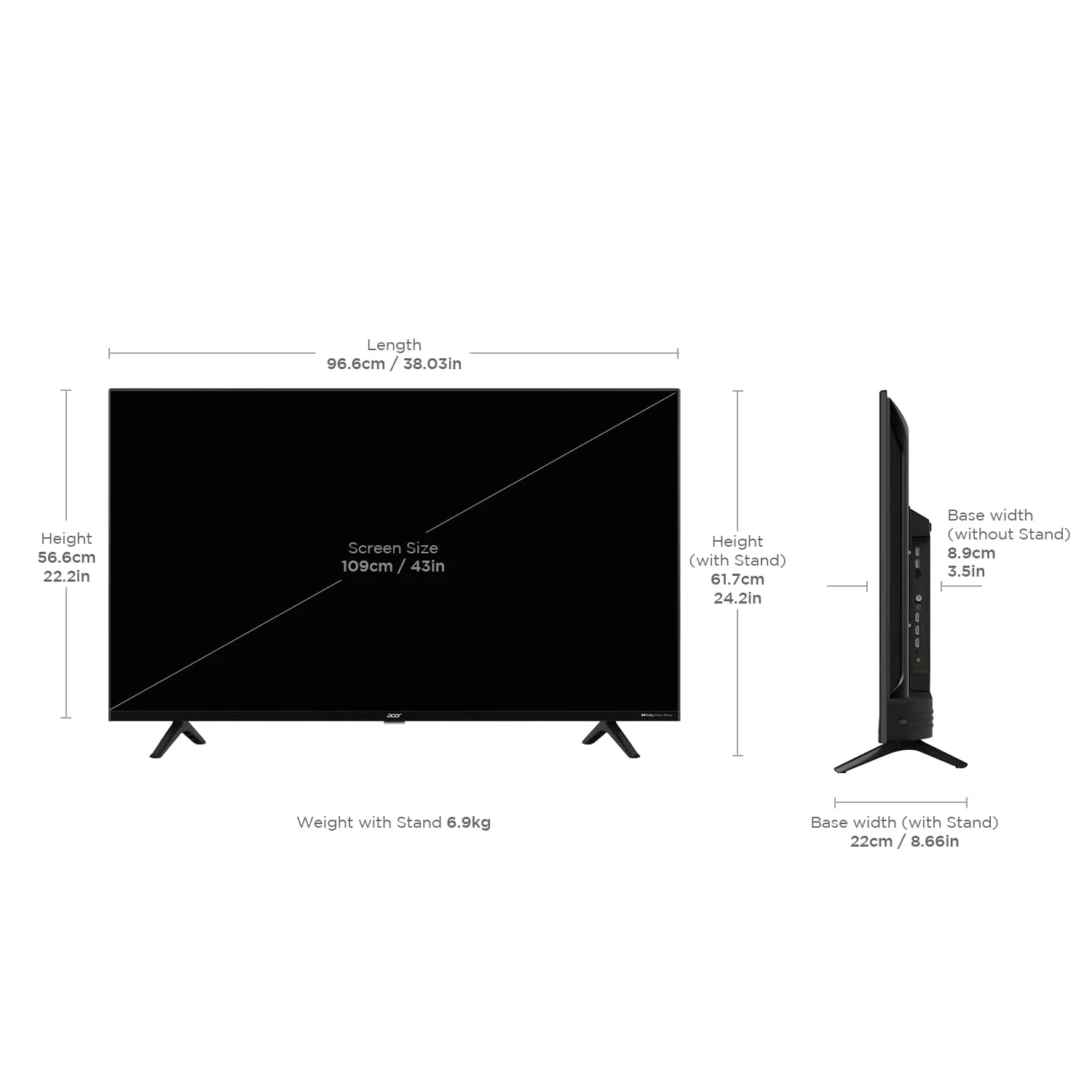 Acer 109 cm (43 inches) H PRO Series 4K Ultra HD Smart LED Google TV AR43GR2851UDPRO (Black)