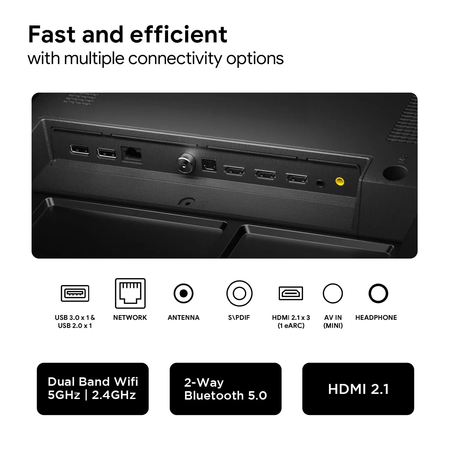 Acer 139 cm (55 inches) V Series 4K Ultra HD Smart QLED Google TV AR55GR2851VQD (Black)