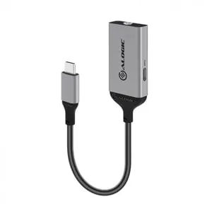 Alogic Ultra Mini-phone/USB Audio Cable - 10 cm Mini-phone/USB Audio Cable for Speaker, Headphone, Audio Device, Mobile Phone, Tablet, Notebook - First End: 1 x USB Type C - Male - Second End: 1 x USB Type C - Female, 1 x Mini-phone Audio - Female - Space