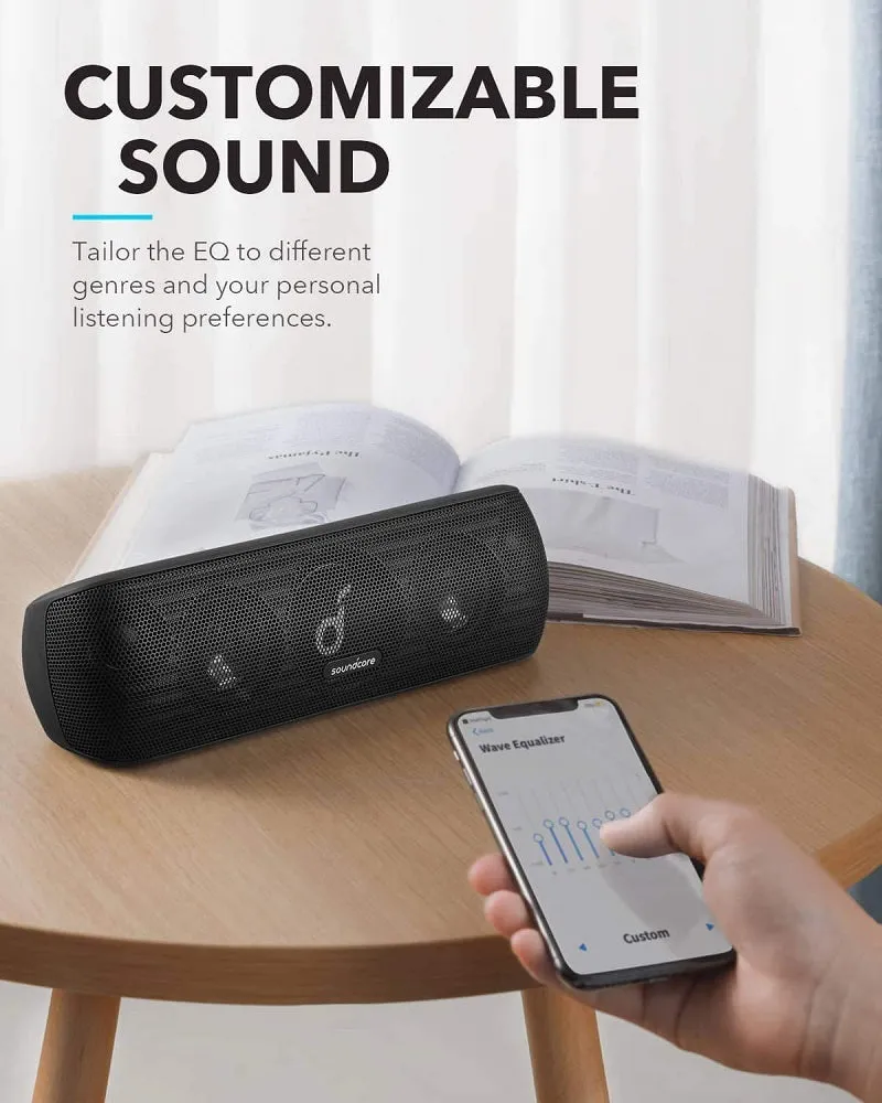 Anker Soundcore Motion  Bluetooth Speaker with Hi-Res 30W Audio, BassUp, Wireless Speaker, App, Custom EQ, 12H Playtime, Waterproof, USB-C (Black)