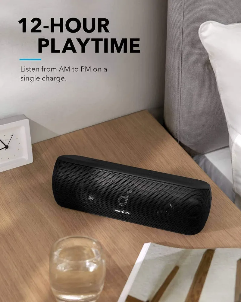 Anker Soundcore Motion  Bluetooth Speaker with Hi-Res 30W Audio, BassUp, Wireless Speaker, App, Custom EQ, 12H Playtime, Waterproof, USB-C (Black)