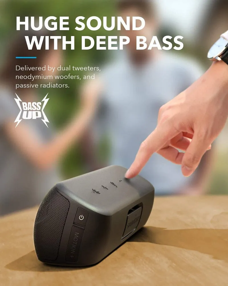Anker Soundcore Motion  Bluetooth Speaker with Hi-Res 30W Audio, BassUp, Wireless Speaker, App, Custom EQ, 12H Playtime, Waterproof, USB-C (Black)