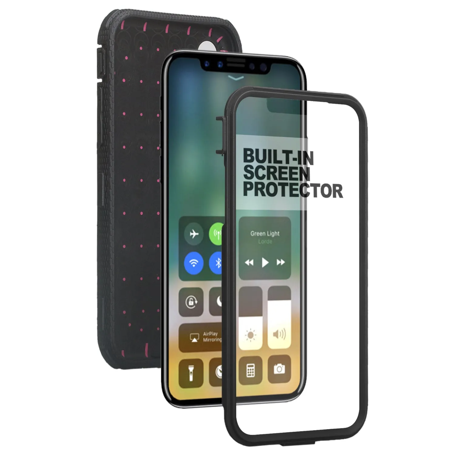 Apple iPhone XS Max Case, Apple A1921 Case,  Triple Protection 3-1 w/ Built in Screen Protector Heavy Duty Holster Shell Combo Case - Black