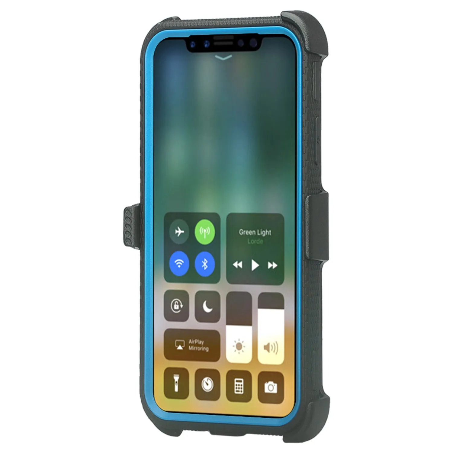 Apple iPhone XS Max Case, Apple A1921 Case,  Triple Protection 3-1 w/ Built in Screen Protector Heavy Duty Holster Shell Combo Case - Blue