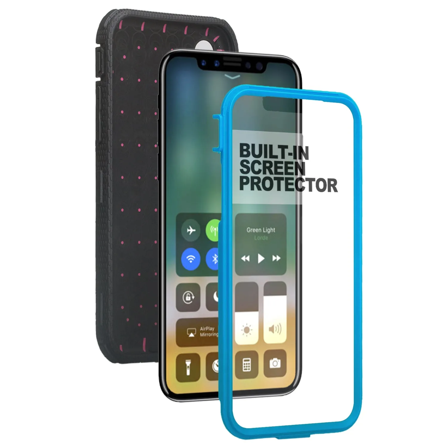 Apple iPhone XS Max Case, Apple A1921 Case,  Triple Protection 3-1 w/ Built in Screen Protector Heavy Duty Holster Shell Combo Case - Blue