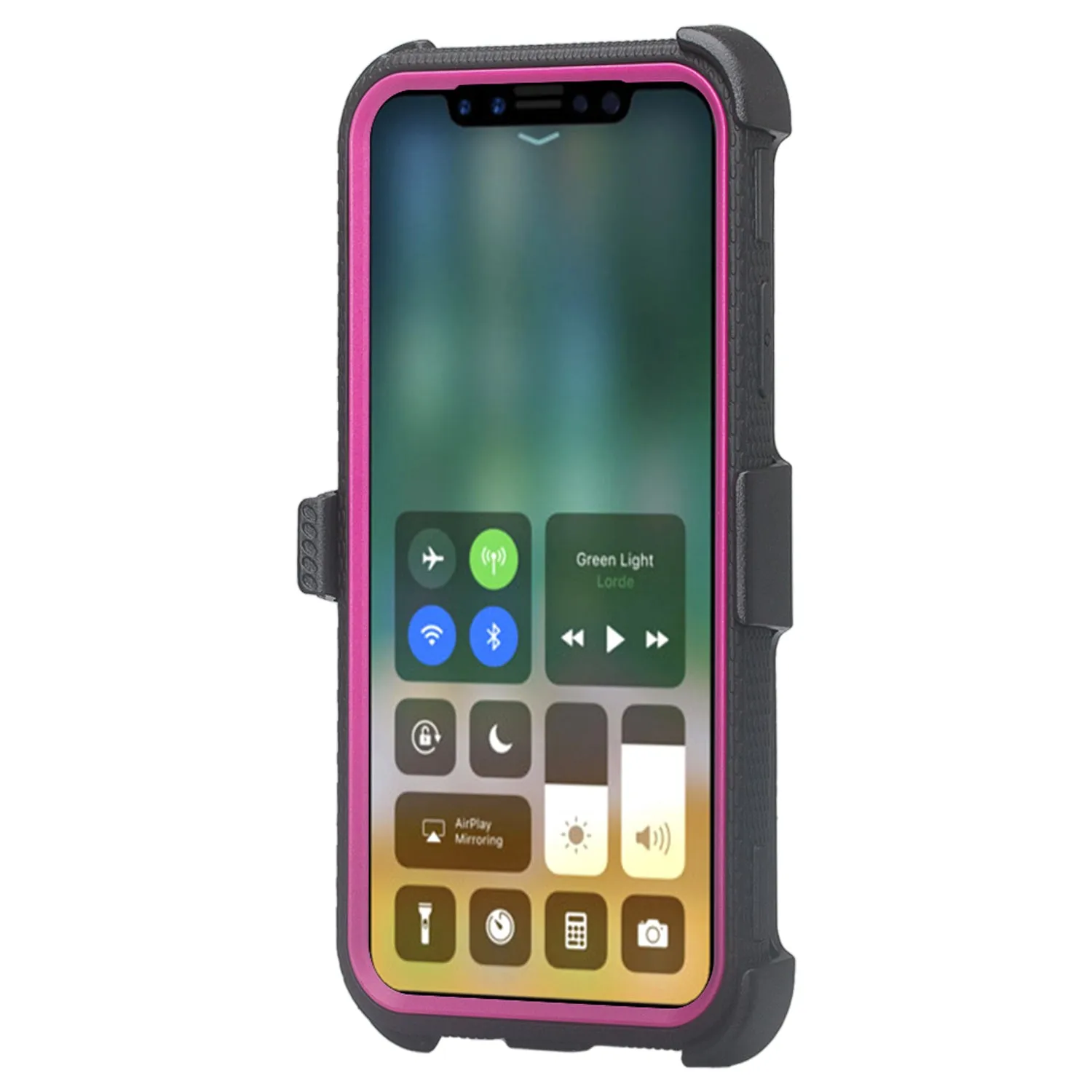 Apple iPhone XS Max Case, Apple A1921 Case,  Triple Protection 3-1 w/ Built in Screen Protector Heavy Duty Holster Shell Combo Case - Purple