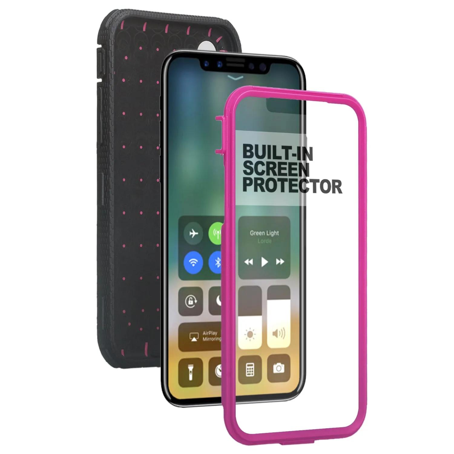 Apple iPhone XS Max Case, Apple A1921 Case,  Triple Protection 3-1 w/ Built in Screen Protector Heavy Duty Holster Shell Combo Case - Purple
