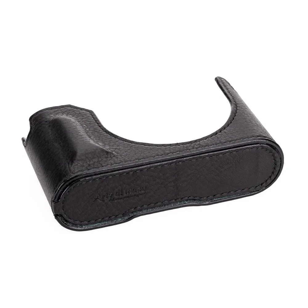Arte di Mano Leica Q3 Half Case (Type 1-SD, Screw Secured) - Rally Black with Black Stitching