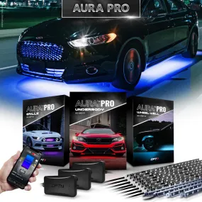 AURA PRO Exterior Pack Bundle ( Wheel Well LED Kit   Grille LED Kit   Underglow LED Kit ) - Bluetooth Enabled APP