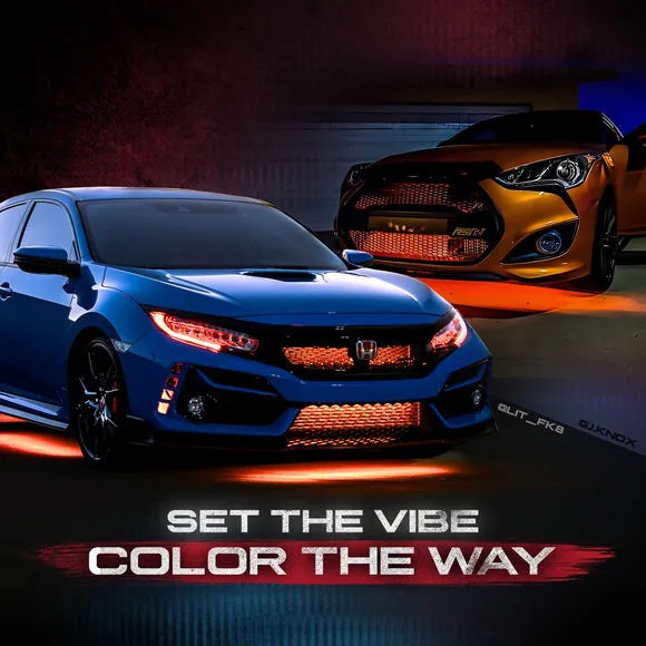 AURA PRO Exterior Pack Bundle ( Wheel Well LED Kit   Grille LED Kit   Underglow LED Kit ) - Bluetooth Enabled APP