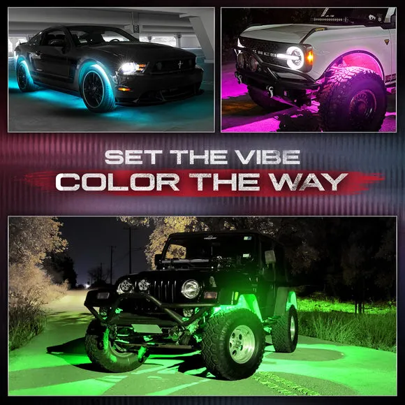 AURA PRO Exterior Pack Bundle ( Wheel Well LED Kit   Grille LED Kit   Underglow LED Kit ) - Bluetooth Enabled APP
