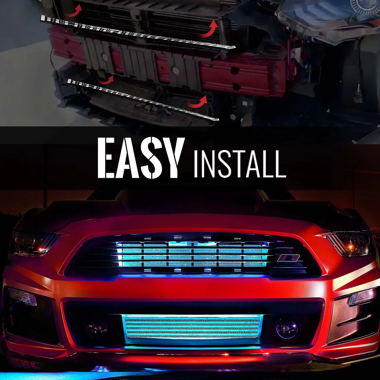 AURA PRO Exterior Pack Bundle ( Wheel Well LED Kit   Grille LED Kit   Underglow LED Kit ) - Bluetooth Enabled APP