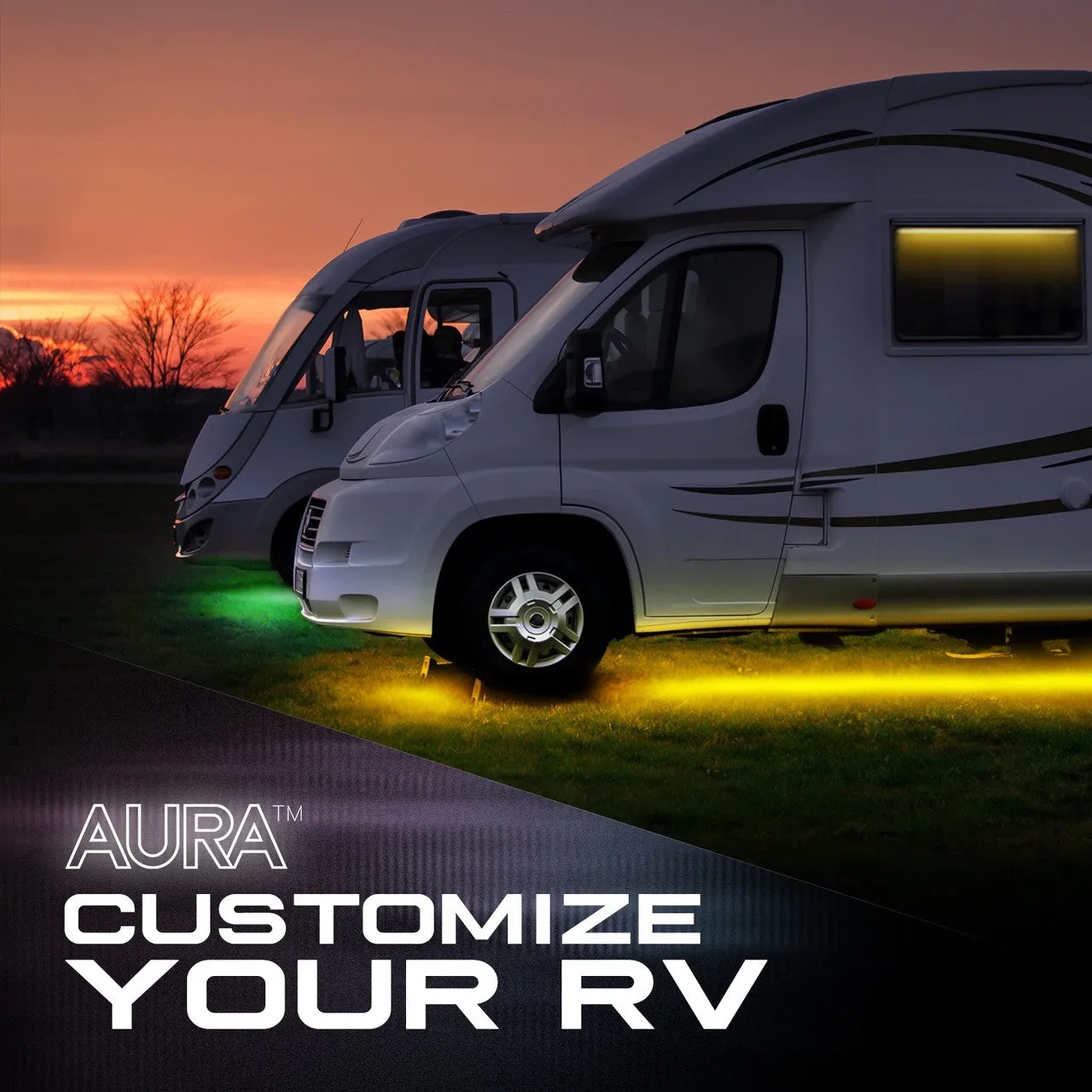 AURA PRO RV LED Aluminum Underglow Lighting Kit - Bluetooth Enabled APP Full Color Spectrum