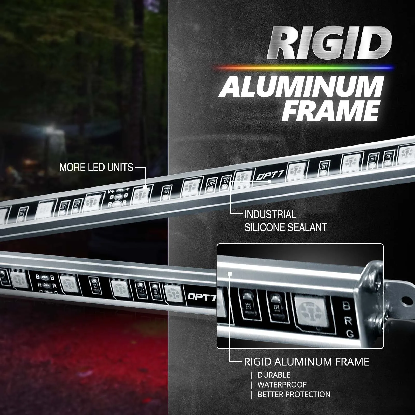 AURA PRO RV LED Aluminum Underglow Lighting Kit - Bluetooth Enabled APP Full Color Spectrum