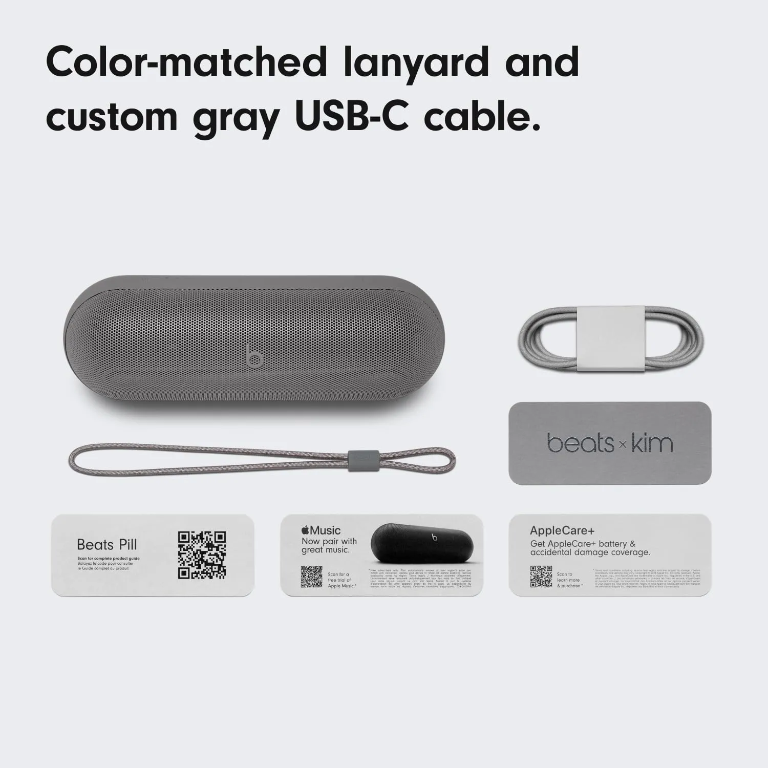 Beats Pill x Kim Kardashian - Wireless Bluetooth Speaker and Portable Charger via USB-C - Up to 24 Hours Battery Life, IP67 Water Resistant, Apple & Android Compatible, Built-in Mic – Dark Gray